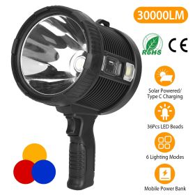 e30000LM Rechargeable LED Searchlight IPX6 Waterproof Portable Handheld Spotlight