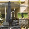 Outsunny 8 Piece Patio Dining Set with Table Umbrella, 6 Folding Chairs and Rectangle Dining Table, Outdoor Patio Furniture Set, Black
