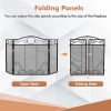 3-Panel Freestanding Fireplace Screen Folded Fire Doors