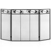 3-Panel Fireplace Screen Decor Cover with Exquisite Pattern