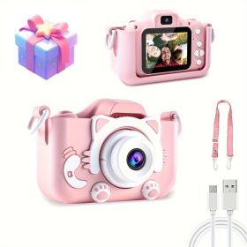 A Fun Pink Cat Camera That Can Take Photos, Record Videos, And Has 8 Filters For Selfie Mode. It Is The Best Gift For Outdoor Play During Birthdays, S