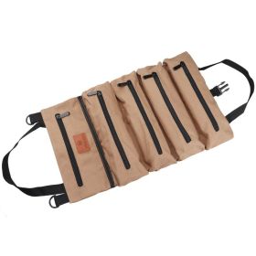 Car 16 Ann Canvas Tool Hanging Bag Car Storage Bag Electrician Bag Hardware Car Tool Bag (Color: Khaki)