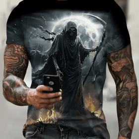 Men's Printed Short-sleeved T-shirt (Option: Black-S)