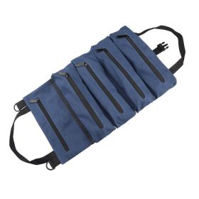 Car 16 Ann Canvas Tool Hanging Bag Car Storage Bag Electrician Bag Hardware Car Tool Bag (Color: Blue)