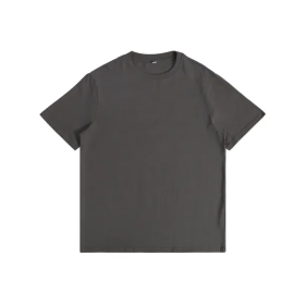 Fashionable Solid Color, Classic Popular Style, Suitable For Summer Casual Style, 180G Cotton T-shirt (Option: Brownish gray-XXXL)