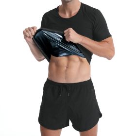 Men's Fashion Simple Solid Colour Sweatshirt Short Sleeve (Option: Black-M)