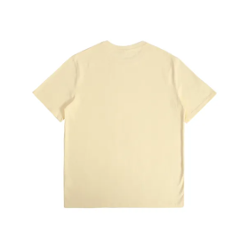 Fashionable Solid Color, Classic Popular Style, Suitable For Summer Casual Style, 180G Cotton T-shirt (Option: Yellowish-S)