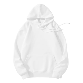 Fashion Boys And Girls Sweatshirt Hooded Corded Sweatshirt. (Option: White-S)