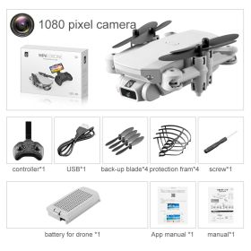 LS-MIN RC Mini Drone 4K 1080P HD Camera WiFi Fpv Air Pressure Altitude Hold One Key Take Off Helicopter Foldable Quadcopter Toy (Ships From: China, Color: 1080P Gray Box)
