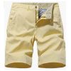 Men's Solid Color Casual Shorts Fashion Straight Cut Pants Beach Shorts Outdoor Sports Shorts