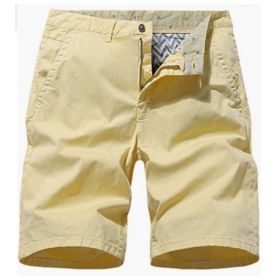 Men's Solid Color Casual Shorts Fashion Straight Cut Pants Beach Shorts Outdoor Sports Shorts (size: L)