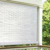 PVC Roll-up Outdoor Cordless White 1/4" PVC Light Filtering Roller Sun Shade, 6' x 6'