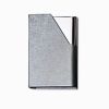 1pc Business ID Name Card Holder Metal Box PU Cover 3.7X0.39X2.28in With Black Gift Box
