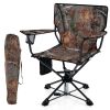 360� Swivel Hunting Chair Portable Foldable Hunting Chair with Mesh Cup Holder and Storage Pockets