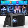 5G WiFi Mini Bluetooth Projector 4K Support, 300 ANSI HD 1080P Portable Video Projector, ±40° Vertical Keystone|Zoom|Timer, DBPOWER Smartphone Project