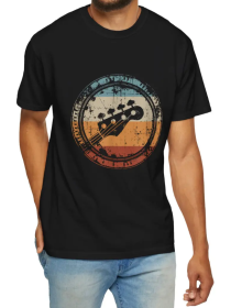 Men's Round Neck Fashionable Short Sleeved Shirt (Option: Black-S)