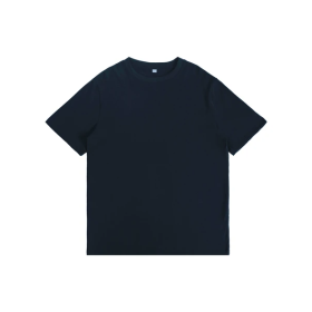 Fashionable Solid Color, Classic Popular Style, Suitable For Summer Casual Style, 180G Cotton T-shirt (Option: Dark blue-S)